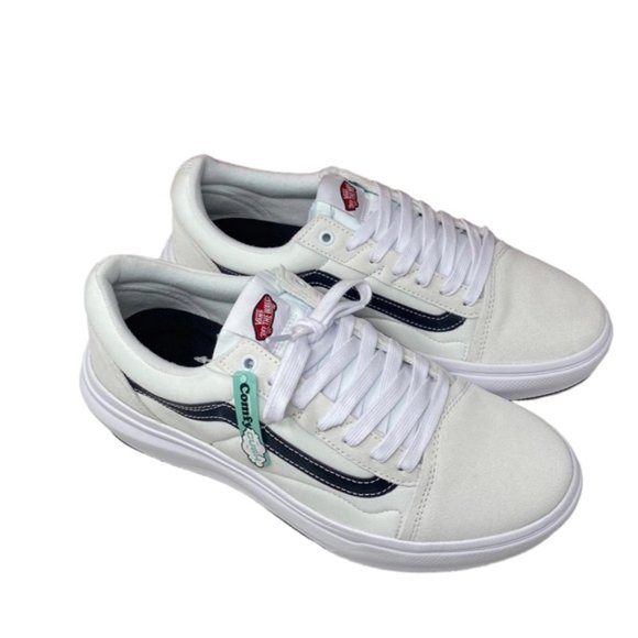 VANS Old Skool Overt CC Shoes Platform White Canvas Suede Men's Low VN0A7Q5EWHT - Picture 7 of 10